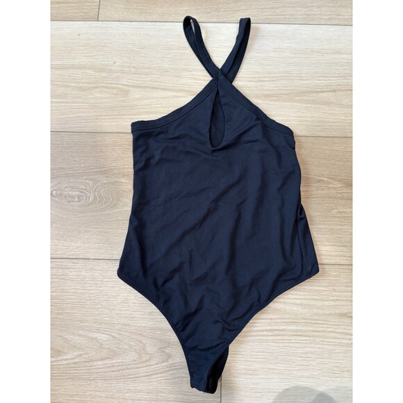 Free People Tops - Free People Intimately Halter Neck Bodysuit Black Keyhole Thong Cut Size Small S